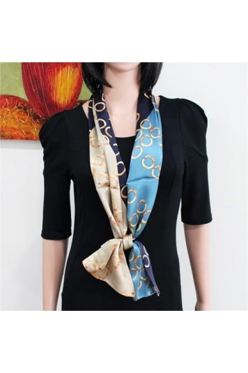 VKEID Foulard en Soie pour Femmes Écharpe en soie réversible Double couche for femmes, mode étrangère, longue bande, petit fo