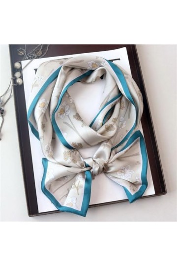 VKEID Foulard en Soie pour Femmes Ruban de soie Double face Double couche, tempérament féminin de printemps et dété avec de 