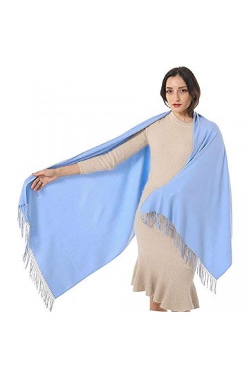 Accessoire Top Tendance Écharpe Femme Cachemire Étole Pashmina Foulard Châle Touché Soyeux Couleur Uni 190 x 80cm + 30 coule
