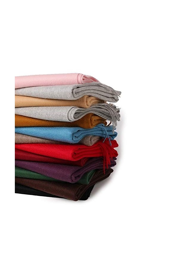 Accessoire Top Tendance Écharpe Femme Cachemire Étole Pashmina Foulard Châle Touché Soyeux Couleur Uni 190 x 80cm + 30 coule