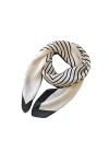 Foulard en soie satiné carré léger 88,9 cm pour femme, White, 89 cm