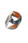 Foulard en soie satiné carré léger 88,9 cm pour femme, White, 89 cm