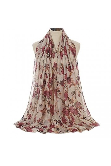 TYXL Foulard de Soie Femme, Foulard Femme Hijab Imprimé Foulards Femme Pashmina Wrap Hijab Hijab Grande Tête Foulard Châle Co