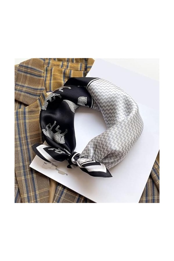 Foulards for femmes,Écharpe carrée,Écharpe de cou,Écharpe carrée en soie véritable Femmes Petits cheveux Écharpes de cou Foul