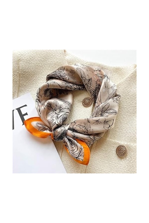 Foulards for femmes,Écharpe carrée,Écharpe de cou,Écharpe carrée en soie véritable Femmes Petits cheveux Écharpes de cou Foul