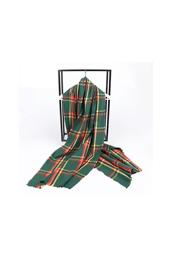 LXSWY écharpe Écharpe à Carreaux Hiver Chaud Cachemire Femmes Long Foulard Femme écharpes Dame Gland châle et enveloppes Desi