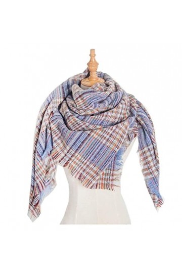 NEHHDC Foulard Écharpe Écharpe Carrée Chaude Dhiver De Conception De Rayure De Plaid Pour Des Femmes Écharpes Châles De Foul
