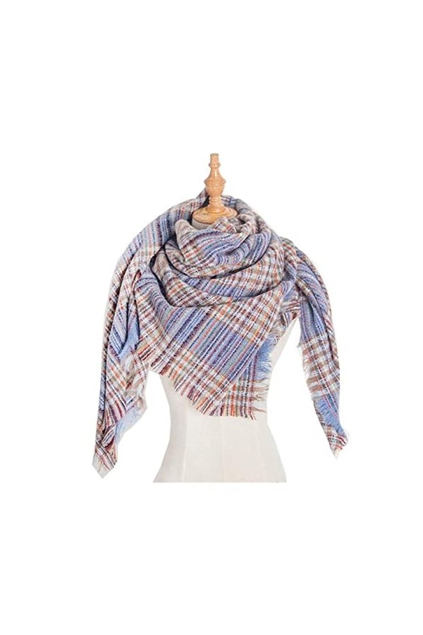 NEHHDC Foulard Écharpe Écharpe Carrée Chaude Dhiver De Conception De Rayure De Plaid Pour Des Femmes Écharpes Châles De Foul