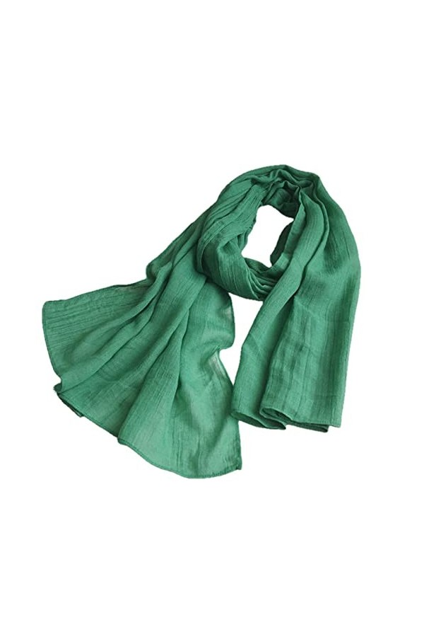 XKUN Foulard Foulards De Couleur Unie pour Dames Head Wrap Grand Taille Écharpe Écharpe Hijab Écharpe Femmes Turban-Black Blu