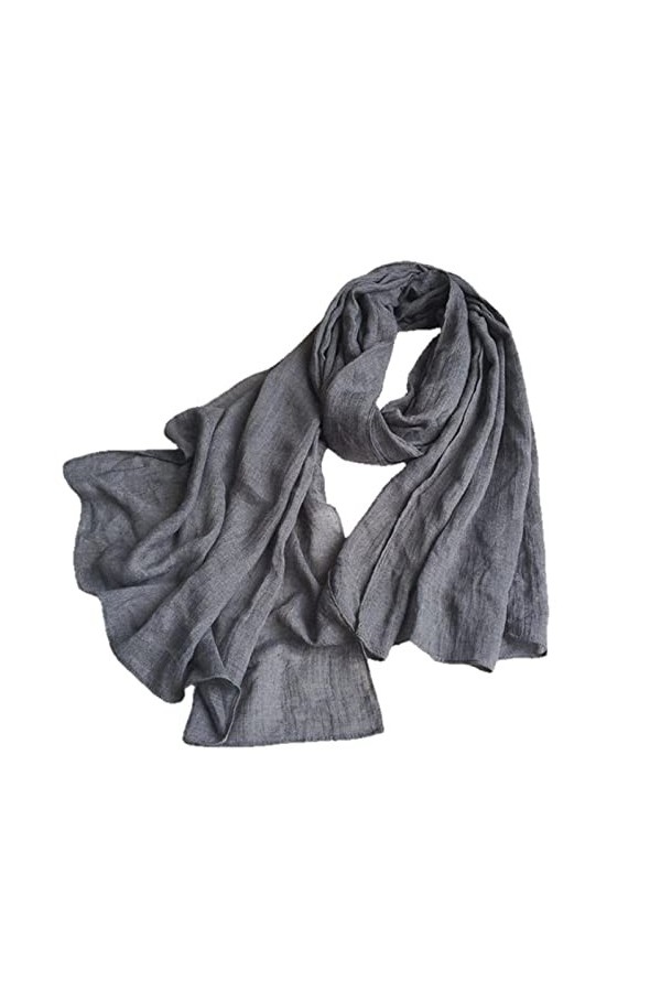 XKUN Foulard Foulards De Couleur Unie pour Dames Head Wrap Grand Taille Écharpe Écharpe Hijab Écharpe Femmes Turban-Black Blu