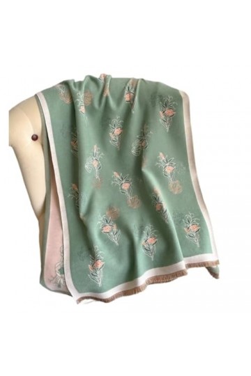 HALAHAI Écharpe Etole Foulard Echarpe Écharpe Chaude Double Face Hiver Automne Imprimé Fleur Châle Épais Pour Les Femmes Châl