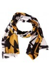 Gerry Weber 72021 Foulard, écharpe, Autres, Impression Noir/Jaune, Taille Unique Femme