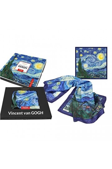Carmani - ART Écharpe pour femme - Foulard multifonction imprimé avec Vincent van Gogh, la nuit étoilée
