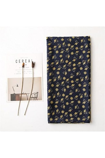 ROBAUN Littéraire et Artistique Petit Floral Coton et Lin Foulards Femmes Sensation Confortable Foulards de Plage Châle Foula