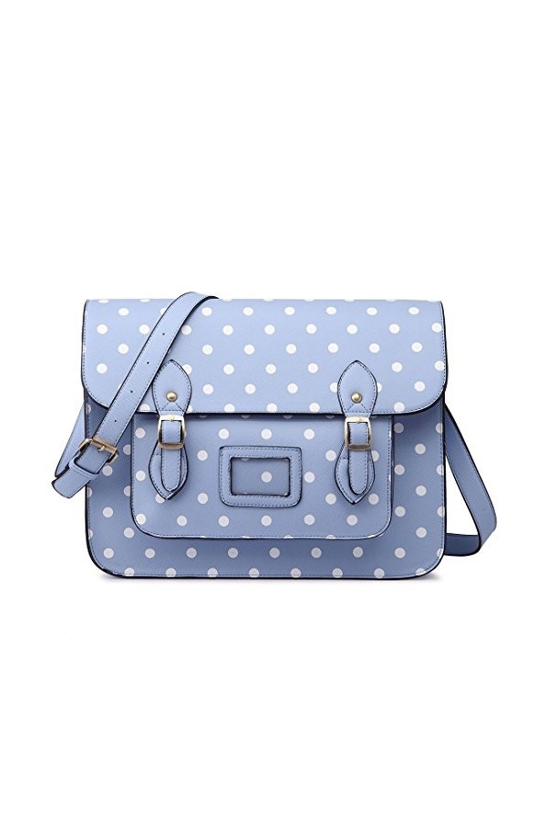 Miss Lulu Sac à Main Sac à Bandoulière Dames Cartable Cuir Dunité Centrale Bleu 