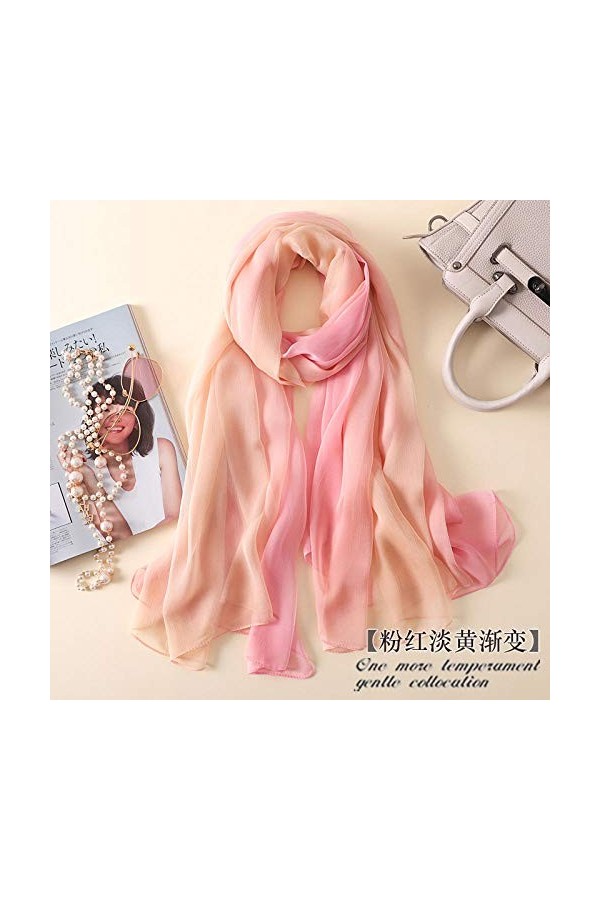 WLLLO Foulard femme mince longue section écharpe de cou écharpe écharpe serviette de plage crème solaire grand châle-G