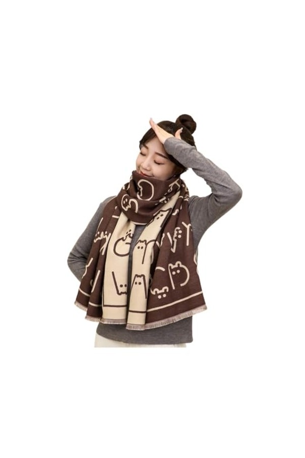 MOBAAK Echarpes Et Foulards Femme Écharpe Intéressante Dhiver, Châle Double Face Doux Et Chaud Pour Femmes, Décorations Sauv