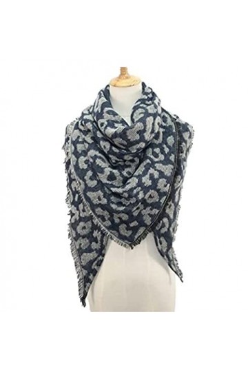 MOBAAK Echarpes Et Foulards Femme Écharpe Écharpe Imitation Cachemire Écharpe Triangle Imprimé Léopard Châle Chaud Élégant Fo