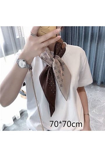 SENFEISM Joli foulard de luxe en satin pour femme avec imprimé tendance