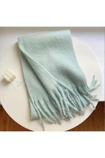 BREWIX Écharpe dhiver, Lady Warm Tassel Étudiants Polyvalents Femmes Solide Version Coréenne Bonbons Hijab Foulards Foulard 