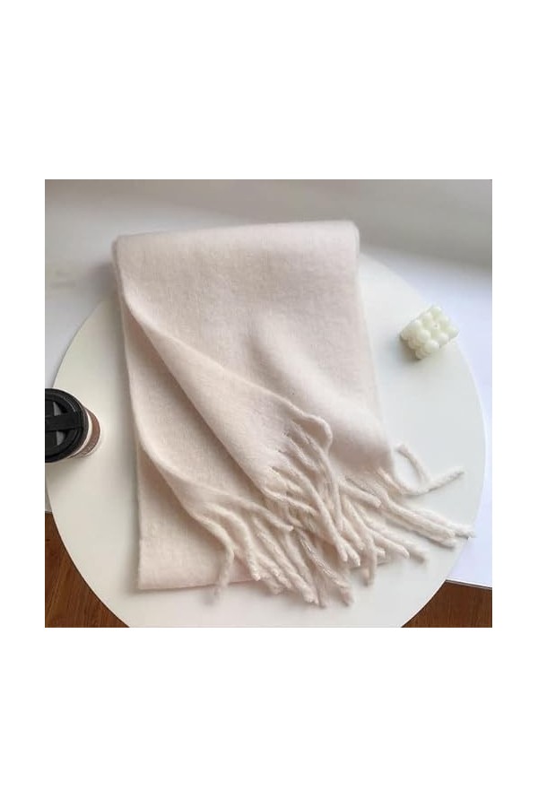 BREWIX Écharpe dhiver, Lady Warm Tassel Étudiants Polyvalents Femmes Solide Version Coréenne Bonbons Hijab Foulards Foulard 