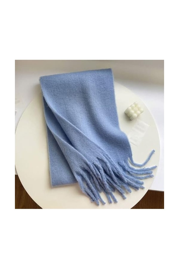 BREWIX Écharpe dhiver, Lady Warm Tassel Étudiants Polyvalents Femmes Solide Version Coréenne Bonbons Hijab Foulards Foulard 