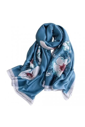 BREWIX Écharpe en Soie Florale à la Mode, enveloppes Douces for Femmes, châles imprimés dété, écharpes Longues et polyvalent