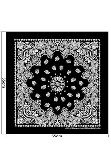 Lot de bandanas 100% Coton paisley foulard fichu - Noir - Lot de 20 identiques