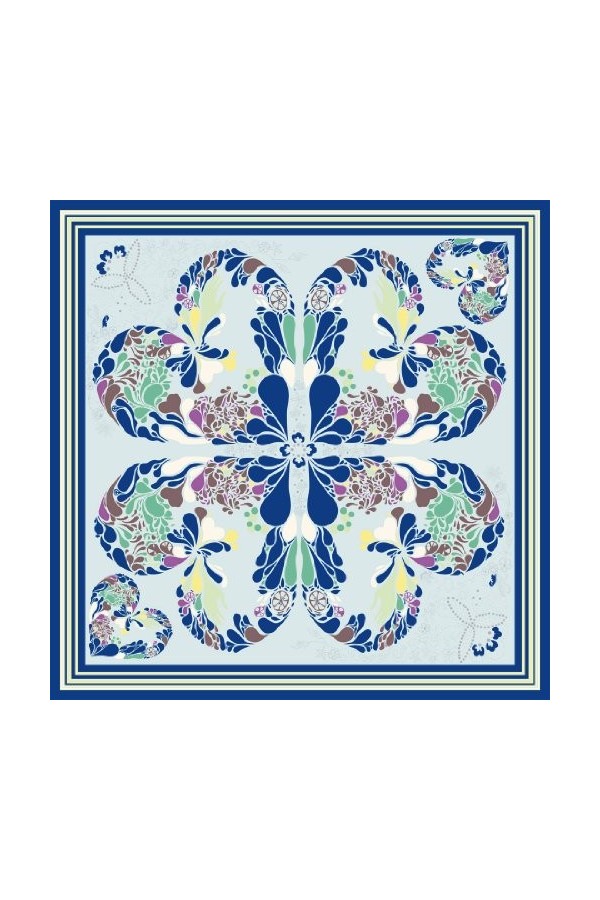 LORENZO CANA Foulard pour la femme – écharpe de 100% soie pour le printemps et l´été, carré avec les mesures de 70 x 70 cm – 