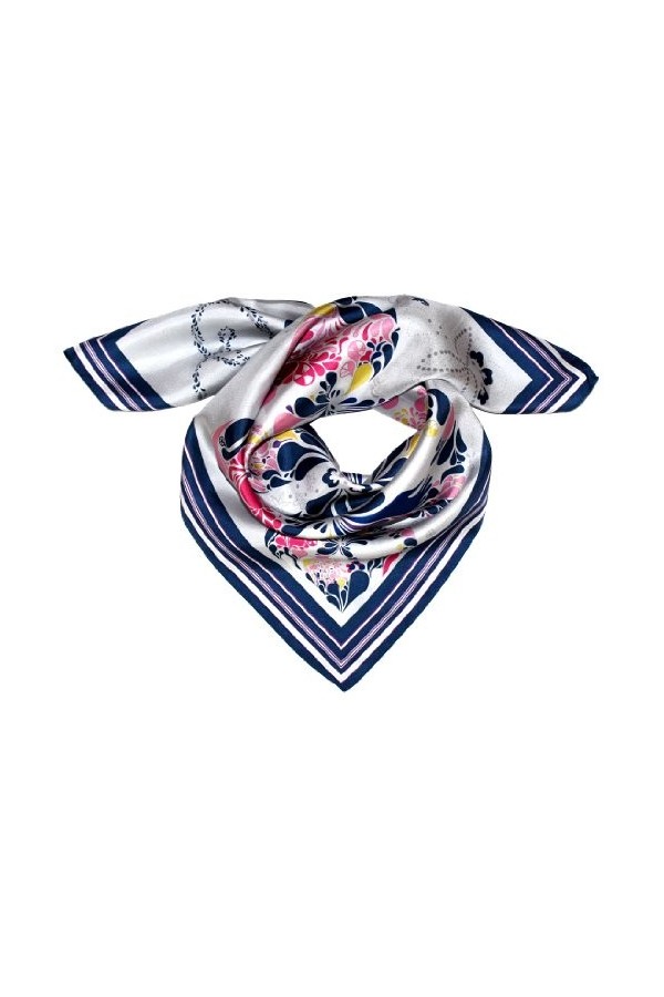 LORENZO CANA Foulard pour la femme – écharpe de 100% soie pour le printemps et l´été, carré avec les mesures de 70 x 70 cm – 