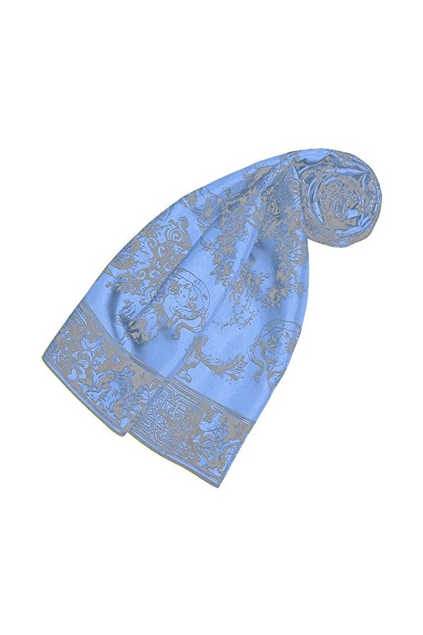 LORENZO CANA Foulard pour la femme – écharpe de 100% soie pour le printemps et l´été, carré avec les mesures de 90 x 90 cm – 