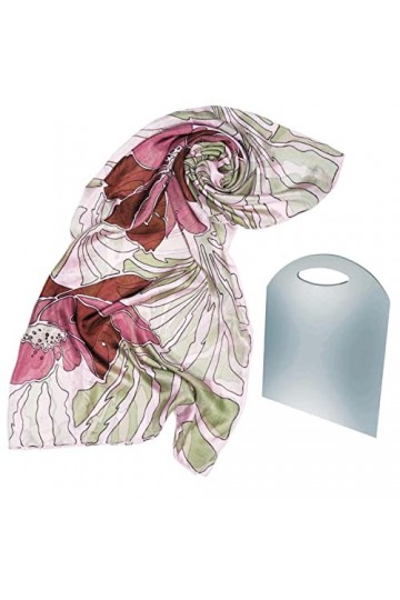 BEAT Foulard pour femme 100 % soie Jaipur Design Collection Foulard 100 x 100 cm Tonalités mi-saison Rose et Vert, Rose/vert,