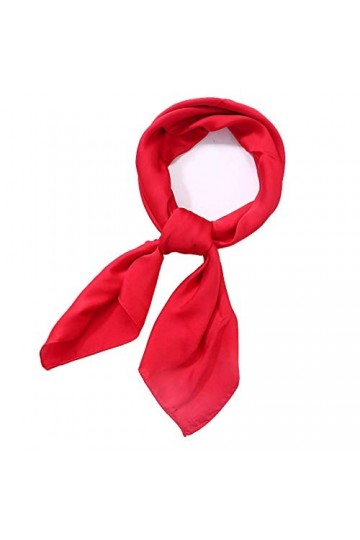 AOLIGE Foulard carré en satin pour femme 68,6 x 68,6 cm, Rouge