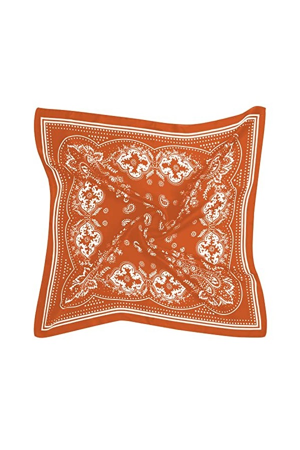 AOLIGE Foulard carré en satin pour femme 68,6 x 68,6 cm, Rouge