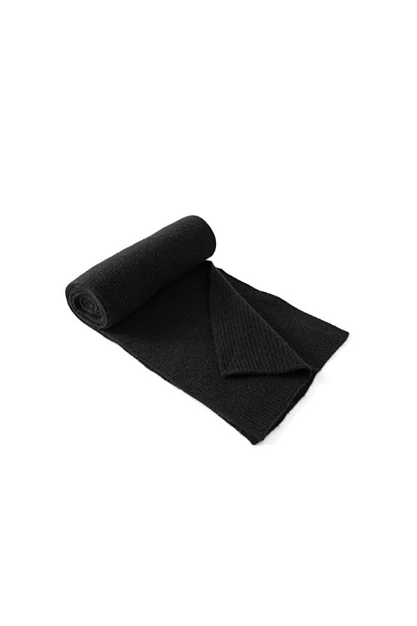 Lallier Cachemire Mélange de Laine Écharpe Classique Solide Côtelée Ultra Douce Écharpe Chaude dHiver pour Femme et Homme av