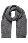 Superdry Cable Lux Scarf froissé, Gris mélangé, Taille Unique Femme