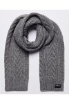 Superdry Cable Lux Scarf froissé, Gris mélangé, Taille Unique Femme
