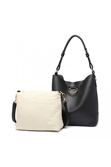 Miss Lulu Sac à Bandoulière à Main Grand Set de 2 Cabas Femme en Similicuir