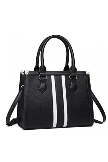 Miss Lulu Sac à Main à bandoulière élégant pour Le Travail, Le Shopping, Les Vacances, Noir, Occidental
