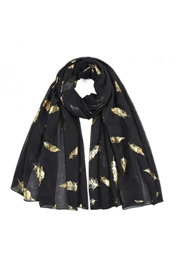 JUNOOS Foulard Femme Homme Écharpes Châle Écharpe Douce Et Légère Bronzing Leaf Print Wrap Shawl Gift Echarpe Femme Foulards 