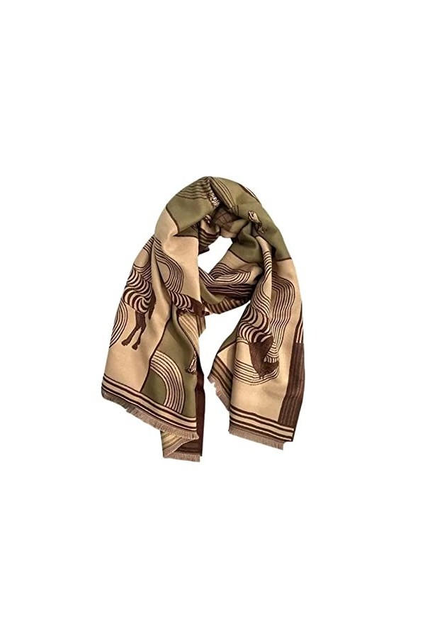 KIZQYN Foulard Femme Écharpe Vintage Double Face Double Couleur Heavy Industry for Femme en Hiver avec Grande Cape Mode Autom