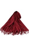 HIHELO Foulard dhiver solide et épais pour femme - Foulard chaud - Hijabs - Châles et écharpes - Bandana pompon