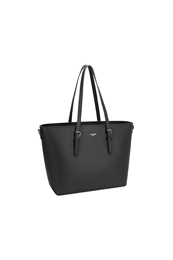 David Jones - Sac à Main Shopping Femme Grand Format - Lycée Fille - Cabas Fourre-Tout Porté Epaule Cuir PU Anse Longue - Sho