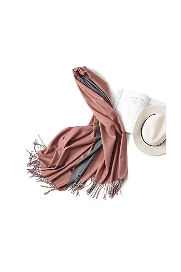 UKKO Foulard Écharpe dhiver Double Côté Foulards Feuilles De Femmes Mode Foulard Cachemire Chaud Et Soft Lady Châles Pashmin