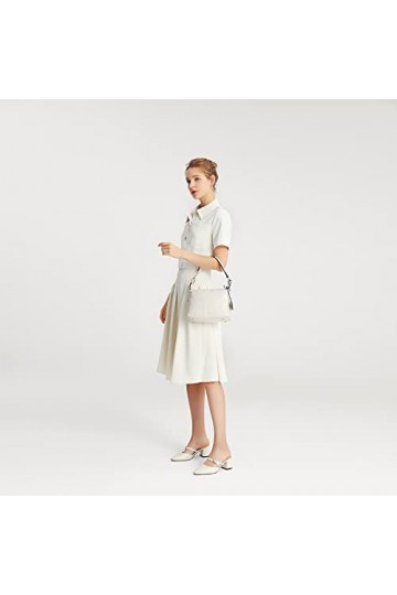 Miss Lulu Sac à Main pour Femme Sac à Bandoulière Tissage en Relief Sac Porté Epaule Sac Fourre Tout en Simili Cuir Vert 