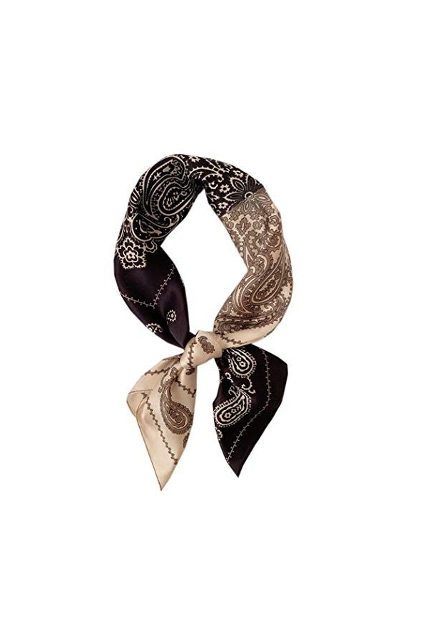 Foulard carré en soie pour homme et femme, Ssf70-12_dark Green, Taille M