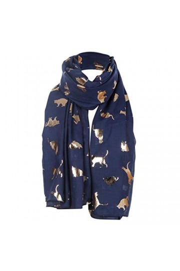 Yalych Foulards en Soie for Femmes Wrap Feuille Châle Mode Imprimé Chat Voyage Foulards Coton Foulard Écharpe Chunky Wrap Déc