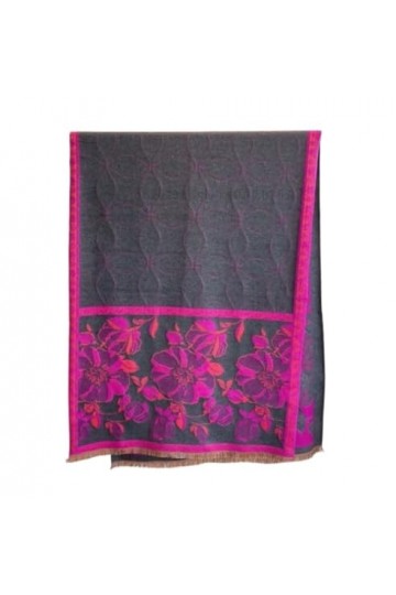 HALAHAI Écharpe Etole Foulard Echarpe Écharpe Sauvage Chaude Double Face, Châle Épais Imprimé De Fleurs Dhiver Et Dautomne 