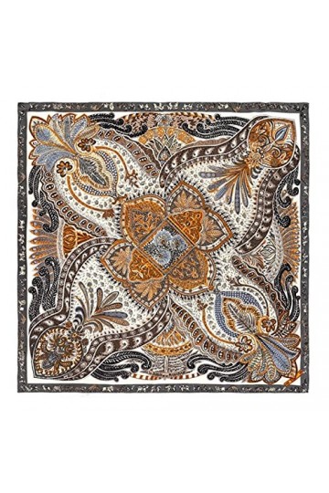 ZAOPP Foulard en Soie en Soie laminée Manuelle Écharpe Femmes Najou de Noix de cajou Foulards Foulards Femme Wrap Bandana Hij