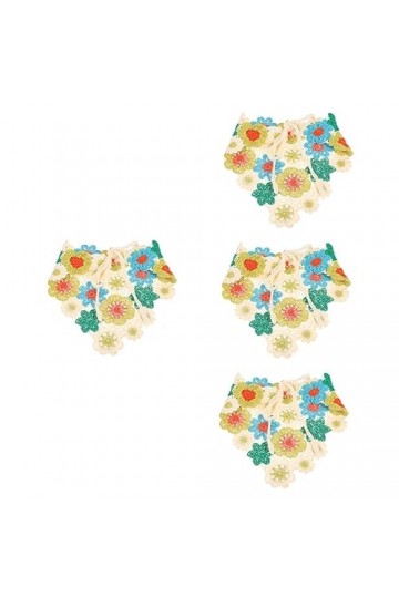 Abaodam 4 Pièces Triangle Floral Foulard Femmes Cheveux Écharpe Vintage Tête Foulard Fleur Fille Bandeau Foulards Pour Femmes